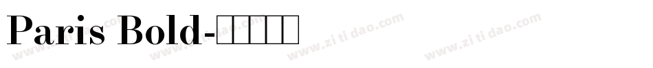 Paris Bold字体转换